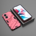 For OPPO Reno11 F 5G Global Punk Armor 2 in 1 PC + TPU Phone Case with Holder(Light Red)