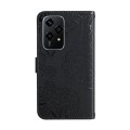 For Honor 200 Lite HT03 Skin Feel Butterfly Embossed Flip Leather Phone Case(Black)