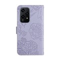 For Honor 200 Lite Global HT03 Skin Feel Butterfly Embossed Flip Leather Phone Case(Purple)
