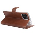 For iPhone 15 Pro GOOSPERY BLUE MOON Crazy Horse Texture Leather Phone Case(Brown)