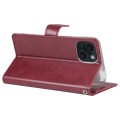 For iPhone 15 GOOSPERY BLUE MOON Crazy Horse Texture Leather Phone Case(Wine Red)