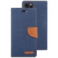 For iPhone 15 Pro Max GOOSPERY CANVAS DIARY Fabric Texture Flip Leather Phone Case(Navy Blue)