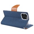 For iPhone 15 Pro Max GOOSPERY CANVAS DIARY Fabric Texture Flip Leather Phone Case(Navy Blue)