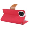 For iPhone 15 Pro GOOSPERY CANVAS DIARY Fabric Texture Flip Leather Phone Case(Red)