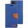 For iPhone 15 Pro GOOSPERY CANVAS DIARY Fabric Texture Flip Leather Phone Case(Blue)