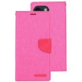 For iPhone 15 Pro GOOSPERY CANVAS DIARY Fabric Texture Flip Leather Phone Case(Rose Red)