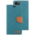 For iPhone 15 Plus GOOSPERY CANVAS DIARY Fabric Texture Flip Leather Phone Case(Green)