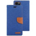 For iPhone 15 Plus GOOSPERY CANVAS DIARY Fabric Texture Flip Leather Phone Case(Blue)