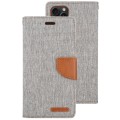 For iPhone 15 GOOSPERY CANVAS DIARY Fabric Texture Flip Leather Phone Case(Grey)