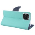 For iPhone 15 Pro Max GOOSPERY FANCY DIARY Cross Texture Leather Phone Case(Mint Green)