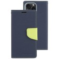 For iPhone 15 Pro Max GOOSPERY FANCY DIARY Cross Texture Leather Phone Case(Navy Blue)