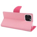 For iPhone 15 Pro Max GOOSPERY FANCY DIARY Cross Texture Leather Phone Case(Pink)