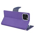 For iPhone 15 Pro Max GOOSPERY FANCY DIARY Cross Texture Leather Phone Case(Purple)
