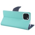 For iPhone 15 Plus GOOSPERY FANCY DIARY Cross Texture Leather Phone Case(Mint Green)