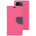 For iPhone 15 Plus GOOSPERY FANCY DIARY Cross Texture Leather Phone Case(Rose Red)