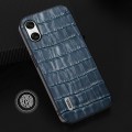 For Sony Xperia 10 VI ABEEL Crocodile Texture Genuine Leather Phone Case(Blue)