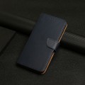 For Honor 200 Lite HT02 Genuine Leather Fingerprint-proof Flip Phone Case(Blue)