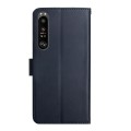 For Sony Xperia 1 VI Genuine Leather Fingerprint-proof Horizontal Flip Phone Case(Blue)