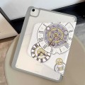For iPad 10.2 2021 / 2020 / 10.5 Painted Magnetic Split Leather Tablet Case(Time Clock)
