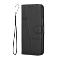 For Motorola Moto G Play 5G 2024/Moto G 5G 2024 Stitching Calf Texture Buckle Leather Phone Case(Bla
