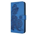 For iPhone 11 Datura Flower Embossed Flip Leather Phone Case(Blue)