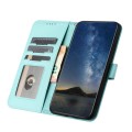 For iPhone 11 Datura Flower Embossed Flip Leather Phone Case(Light blue)