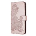 For iPhone 11 Pro Datura Flower Embossed Flip Leather Phone Case(Rose Gold)