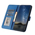 For iPhone 13 Pro Max Datura Flower Embossed Flip Leather Phone Case(Blue)