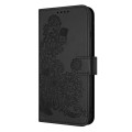 For iPhone 14 Plus Datura Flower Embossed Flip Leather Phone Case(Black)