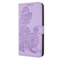 For iPhone XR Datura Flower Embossed Flip Leather Phone Case(Purple)