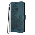 For Motorola Moto G54 Global Datura Flower Embossed Flip Leather Phone Case(Dark Green)