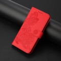 For Motorola Moto G54 Global Datura Flower Embossed Flip Leather Phone Case(Red)