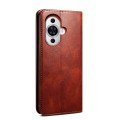 For Huawei nova 12 Pro Oil Wax Crazy Horse Texture Leather Phone Case(Brown)
