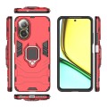 For Realme C67 4G Shockproof PC + TPU Holder Phone Case(Red)