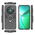 For Realme 12+ Shockproof PC + TPU Holder Phone Case(Black)