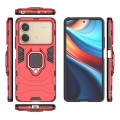 For Xiaomi Redmi Note 13R Pro 5G Shockproof PC + TPU Holder Phone Case(Red)