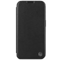 For iPhone 15 Pro Max NILLKIN QIN Series Pro Plain Leather Phone Case(Black)