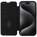 For iPhone 15 Pro NILLKIN QIN Series Pro Plain Leather Phone Case(Black)
