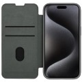 For iPhone 15 Pro Max NILLKIN QIN Series Pro Fabric Textured Leather Phone Case(Grey)