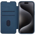 For iPhone 15 Pro Max NILLKIN QIN Series Pro Fabric Textured Leather Phone Case(Blue)