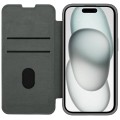 For iPhone 15 Plus NILLKIN QIN Series Pro Fabric Textured Leather Phone Case(Grey)