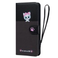 For iPhone 14 Plus Cute Pet Series Color Block Buckle Leather Phone Case(Dark Grey)