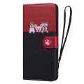 For iPhone 14 Cute Pet Series Color Block Buckle Leather Phone Case(Black)