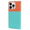 For iPhone 14 Pro Cute Pet Series Color Block Buckle Leather Phone Case(Sky Blue)