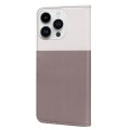 For iPhone 14 Pro Cute Pet Series Color Block Buckle Leather Phone Case(Pale Mauve)