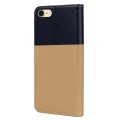 For iPhone SE 2022 / 2020 / 8 / 7 Cute Pet Series Color Block Buckle Leather Phone Case(Khaki)