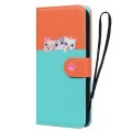 For iPhone 13 Pro Max Cute Pet Series Color Block Buckle Leather Phone Case(Sky Blue)