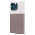 For iPhone 13 Pro Max Cute Pet Series Color Block Buckle Leather Phone Case(Pale Mauve)
