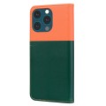 For iPhone 13 Pro Max Cute Pet Series Color Block Buckle Leather Phone Case(Dark Green)