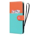 For iPhone 13 Pro Cute Pet Series Color Block Buckle Leather Phone Case(Sky Blue)